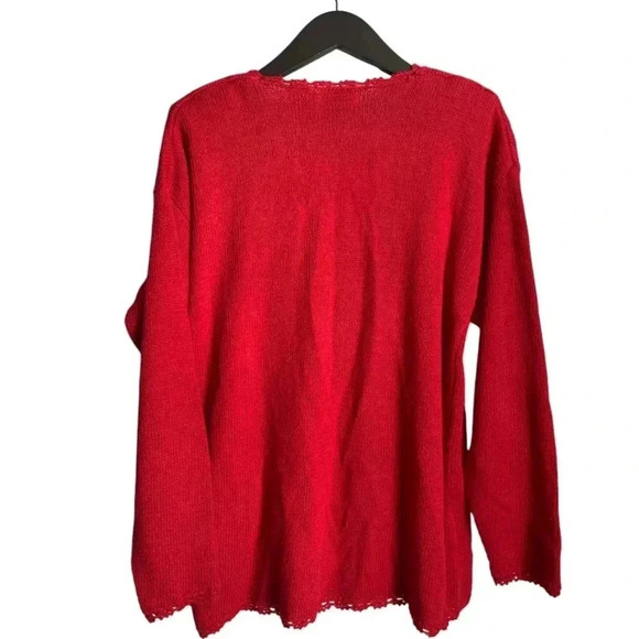 Vintage Kathie Lee Cardigan Sweater Size Medium Red - Picture 7 of 10